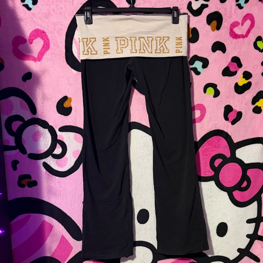 PINK Victoria’s secret fold over flare yoga pants